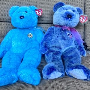 Rare Ty Beanie Buddy Bundle - Classy (2002) & Periwinkle (1998)